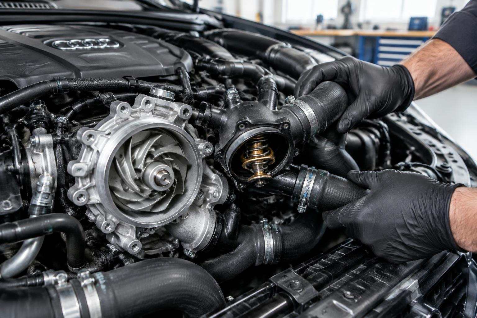 Audi Water Pump & Thermostat Repairs at Jiomty's Auto Centres
