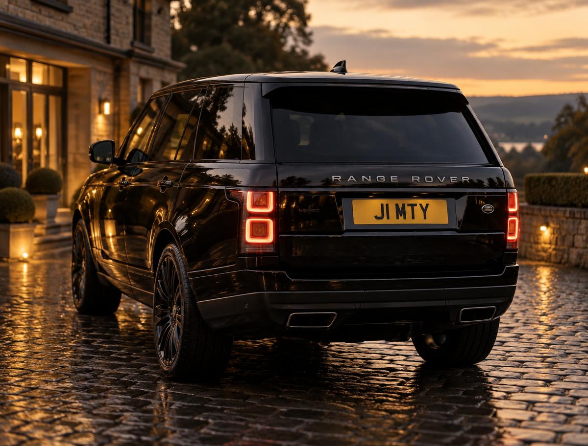 Black Range Rover with personalised number plate
